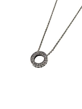 Pandora Pavé Circle CZ Necklace Sterling Silver 17